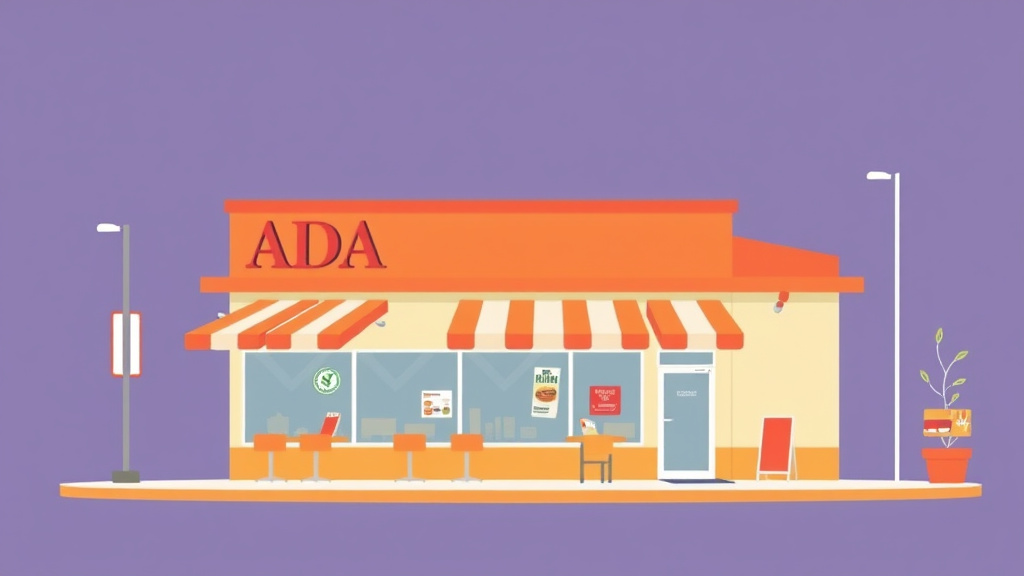 Clear illustration of ADA Compliance for Fast Food Franchise Locations with supporting details