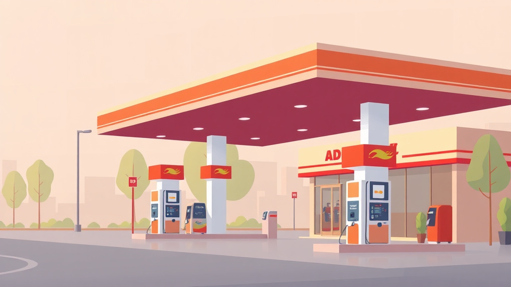 A professional illustration depicting ADA Compliance for Gas Station Franchise Locations