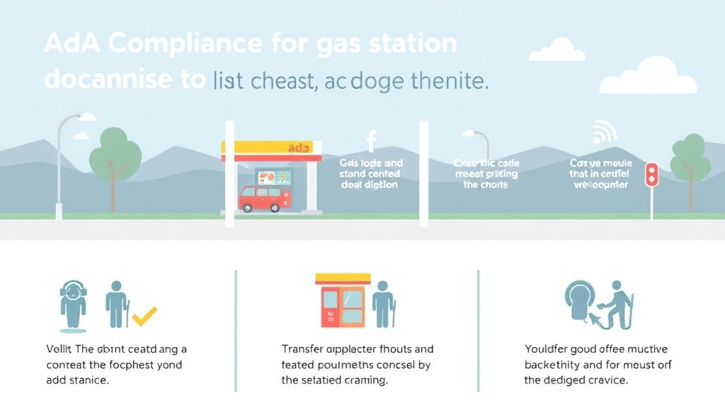 Action-oriented illustration showing how to apply ADA Compliance for Gas Station Franchise Locations