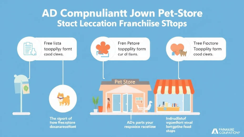 Process flow illustration for putting ADA Compliance for Pet Store Franchise Locations into action