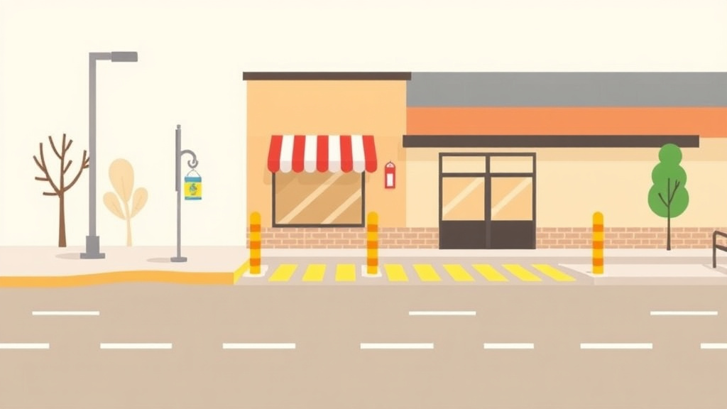A professional illustration depicting ADA Curb Ramp Requirements for Franchise Locations