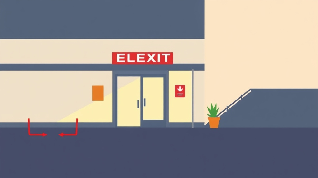 Clear illustration of ADA Emergency Exit Requirements for Franchise Locations with supporting details