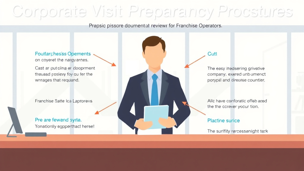 Real-world application diagram for corporate Visit Preparation: Emergency Procedures for Franchise Operators