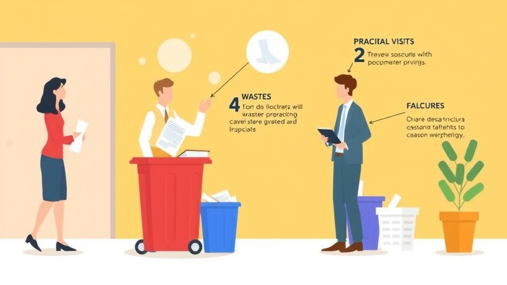 Action-oriented illustration showing how to apply corporate Visit Preparation: Waste Disposal for Franchise Operators