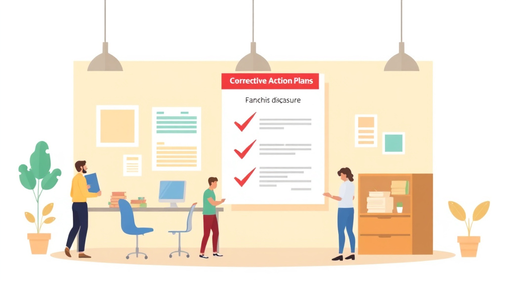 Conceptual diagram showing how corrective Action Plans: Ada for Franchise Operators works in practice