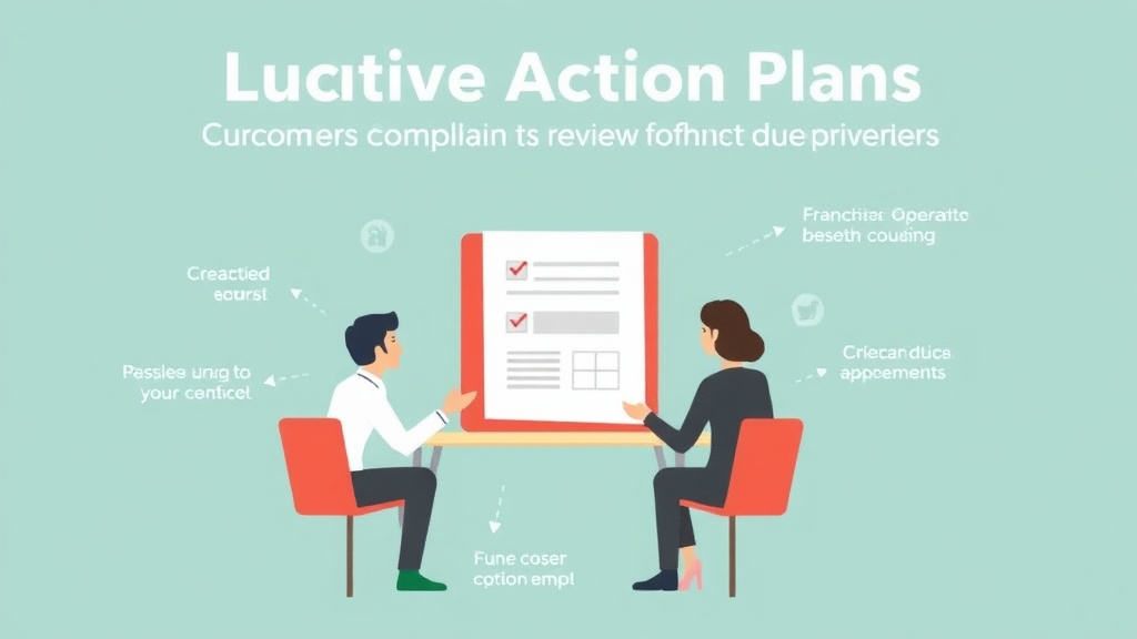 Process flow illustration for putting corrective Action Plans: Customer Complaints for Franchise Operators into action