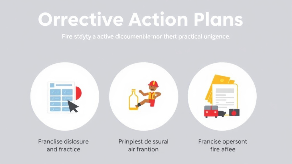 Process flow illustration for putting corrective Action Plans: Fire Safety for Franchise Operators into action
