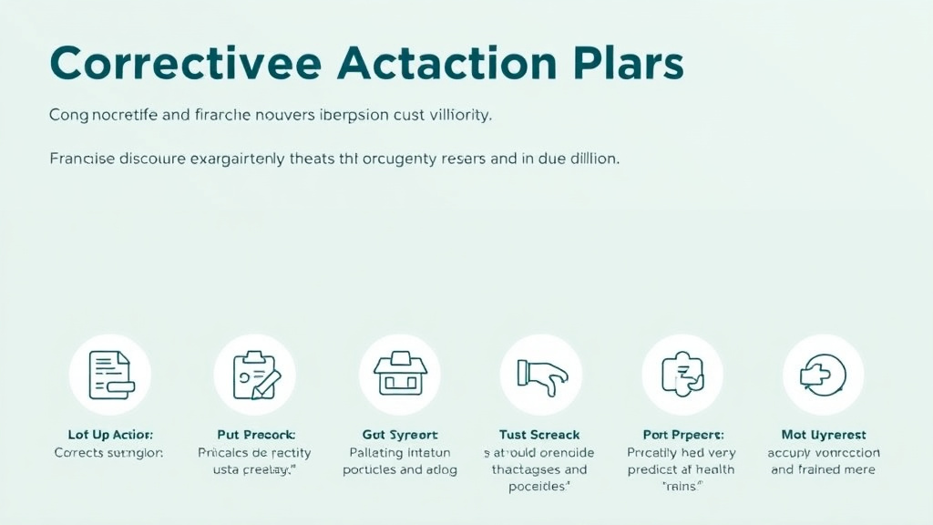 Action-oriented illustration showing how to apply corrective Action Plans: Health Code for Franchise Operators
