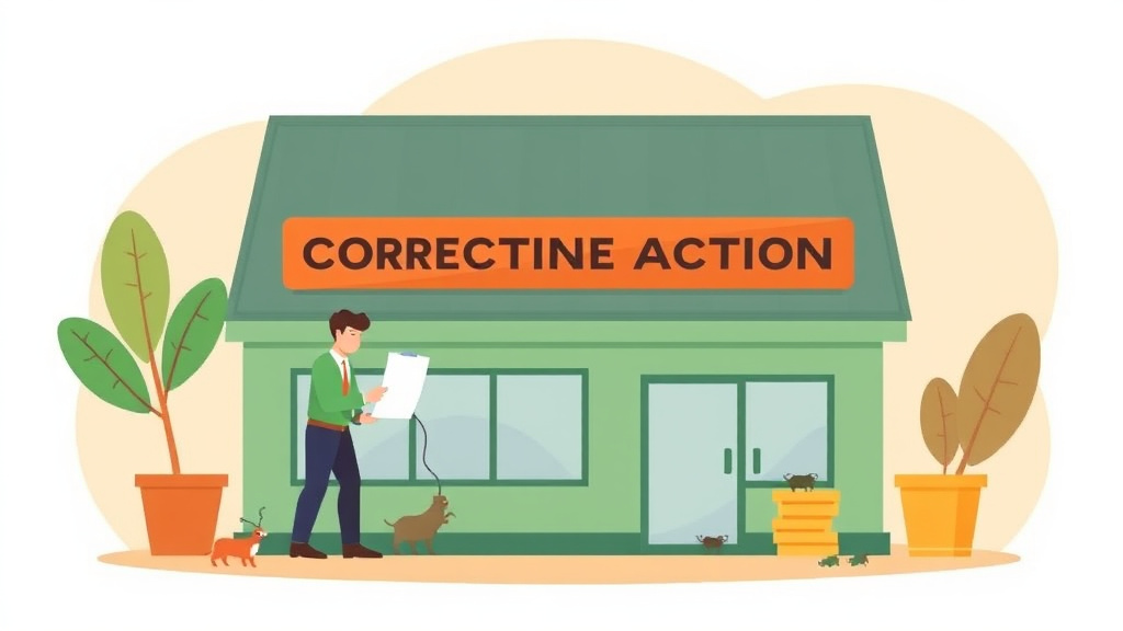 Visual overview of corrective Action Plans: Pest Control for Franchise Operators with key concepts highlighted