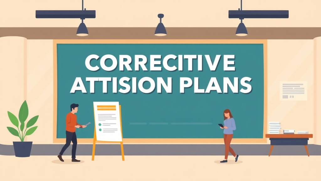 An informative visual explaining corrective Action Plans: Signage for Franchise Operators for beginners and professionals