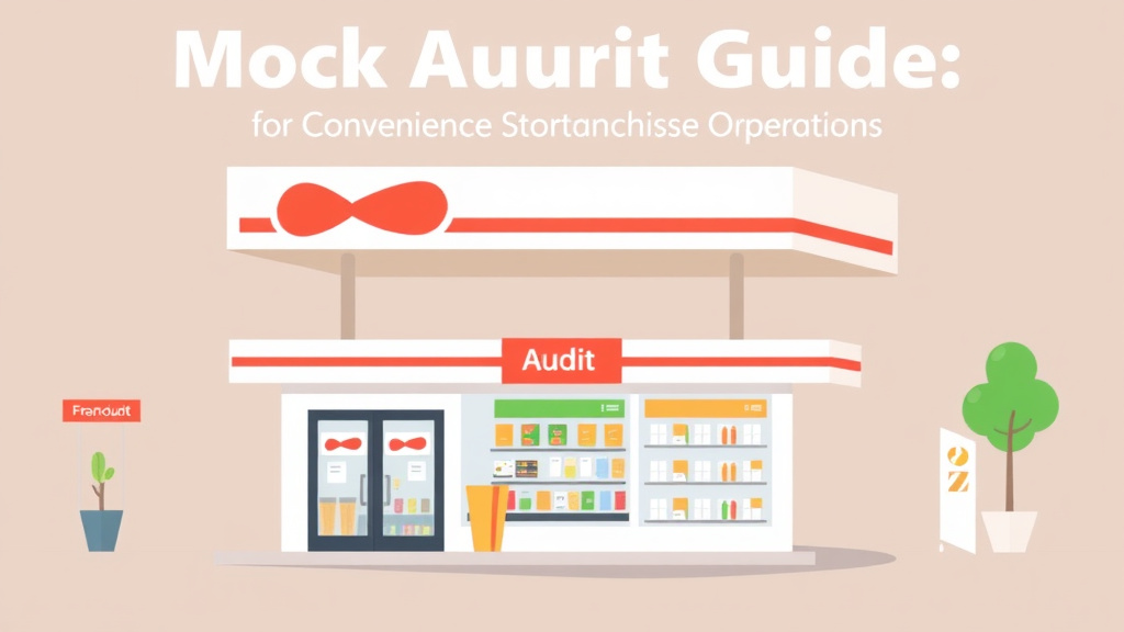Clear illustration of mock Audit Guide for Convenience Store Franchise Operations with supporting details