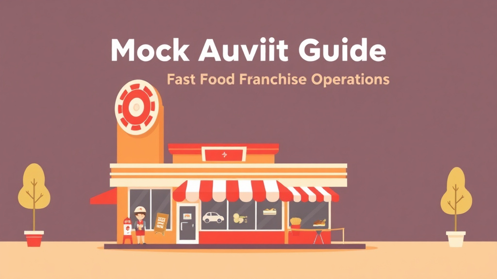 Educational graphic covering the essentials of mock Audit Guide for Fast Food Franchise Operations