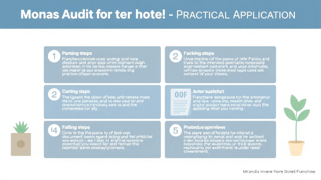 Practical workflow diagram for mock Audit Guide for Hotel Franchise Operations