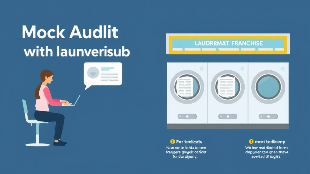 Practical checklist visual for mock Audit Guide for Laundromat Franchise Operations