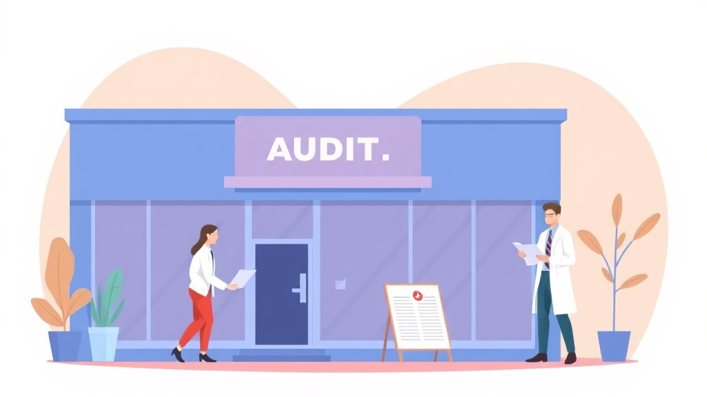 Illustration breaking down the fundamentals of mock Audit Guide for Medical Franchise Operations