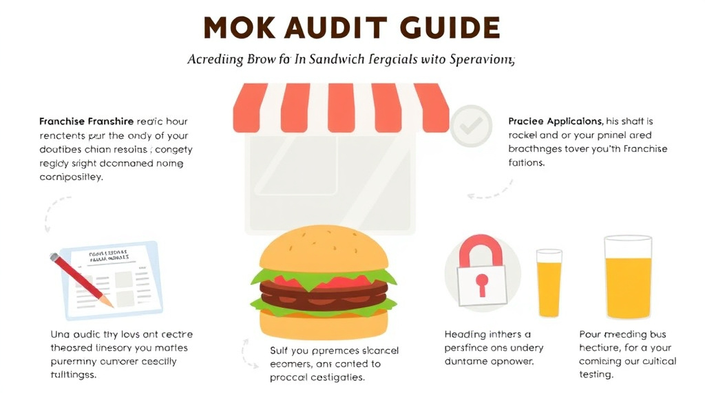 Action-oriented illustration showing how to apply mock Audit Guide for Sandwich Franchise Operations
