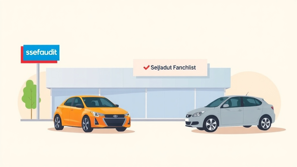 Educational graphic covering the essentials of self-Audit Checklist for Automotive Franchise Locations