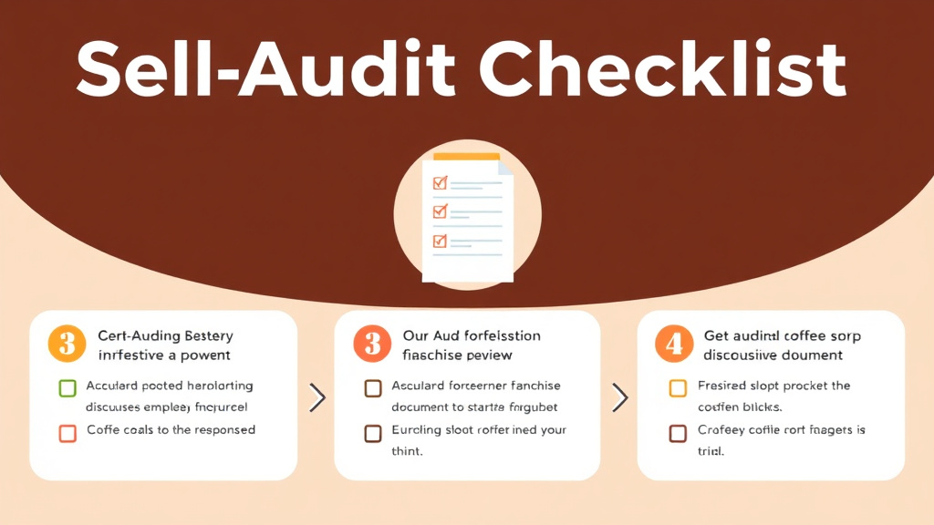 Action-oriented illustration showing how to apply self-Audit Checklist for Coffee Shop Franchise Locations