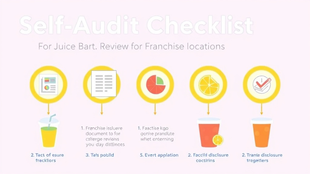 Step-by-step visual guide for implementing self-Audit Checklist for Juice Bar Franchise Locations