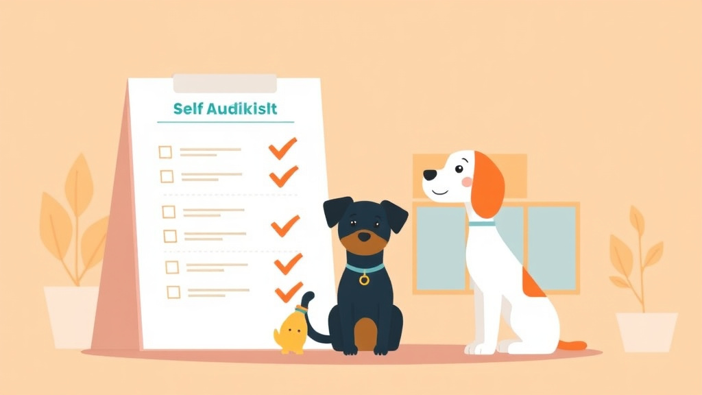 Clear illustration of self-Audit Checklist for Pet Care Franchise Locations with supporting details