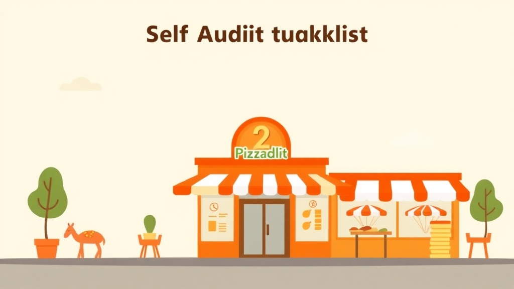 A professional illustration depicting self-Audit Checklist for Pizza Franchise Locations