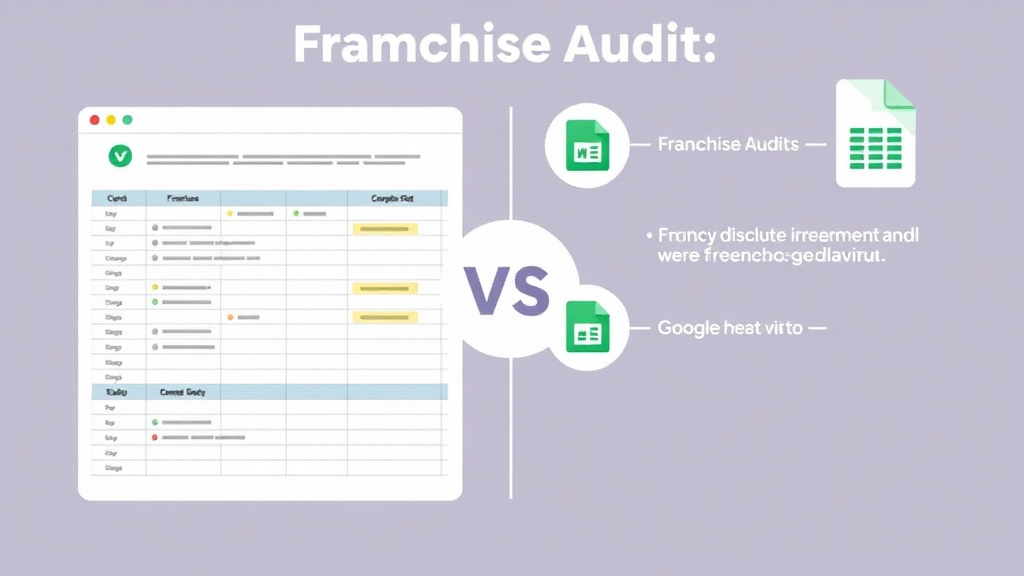 Practical checklist visual for franchiseAudit vs Google Sheets for Compliance Tracking