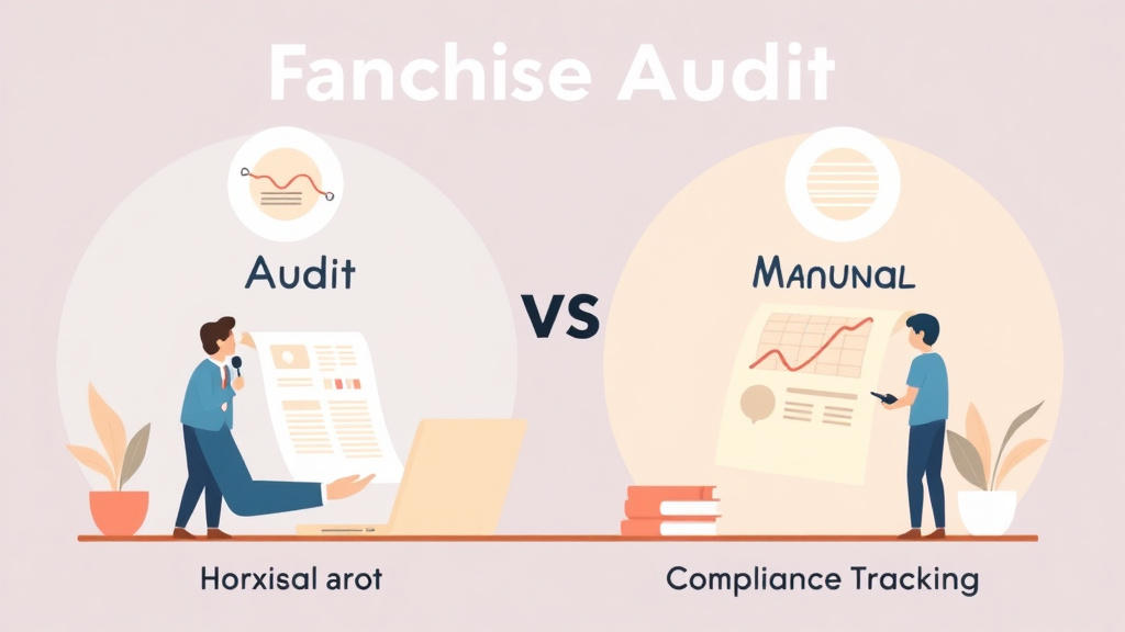 Illustration breaking down the fundamentals of franchiseAudit vs Manual Compliance Tracking