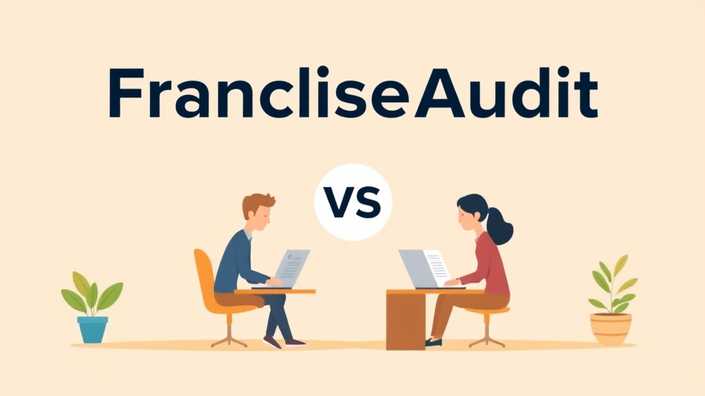 An informative visual explaining franchiseAudit vs ProcureCheck for Franchise Audits for beginners and professionals