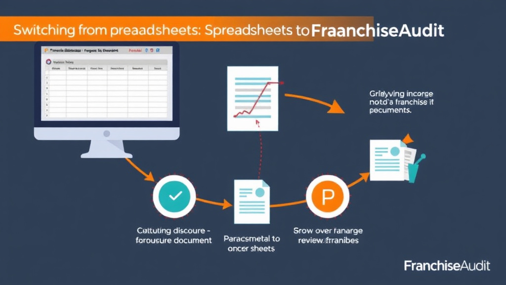 Real-world application diagram for switching from Spreadsheets to FranchiseAudit
