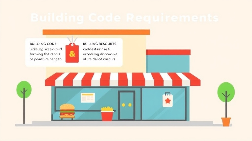 Action-oriented illustration showing how to apply building Code Requirements for Fast Food Franchises