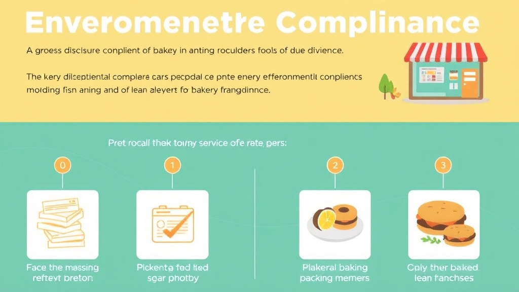 Action-oriented illustration showing how to apply environmental Compliance for Bakery Franchises