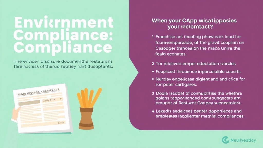 Practical checklist visual for environmental Compliance for Restaurant Franchises