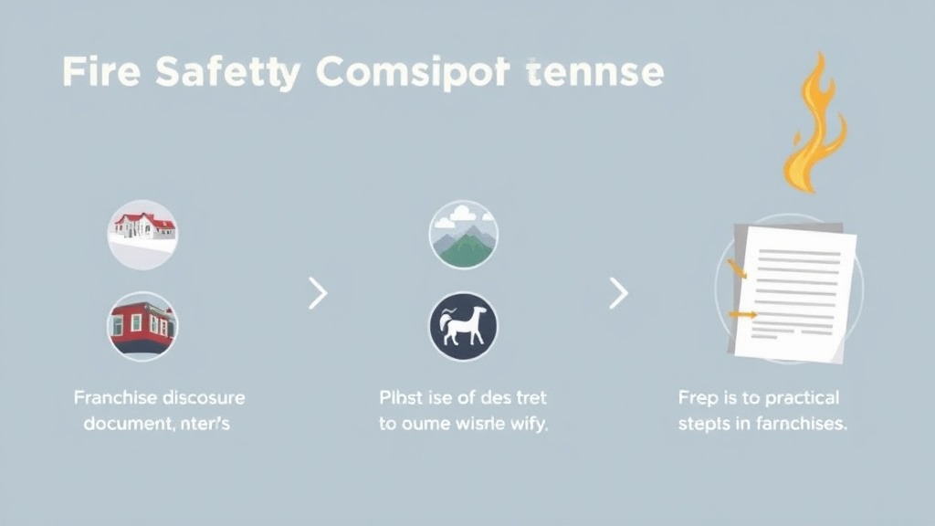 Action-oriented illustration showing how to apply fire Safety Compliance for Franchises in Arkansas