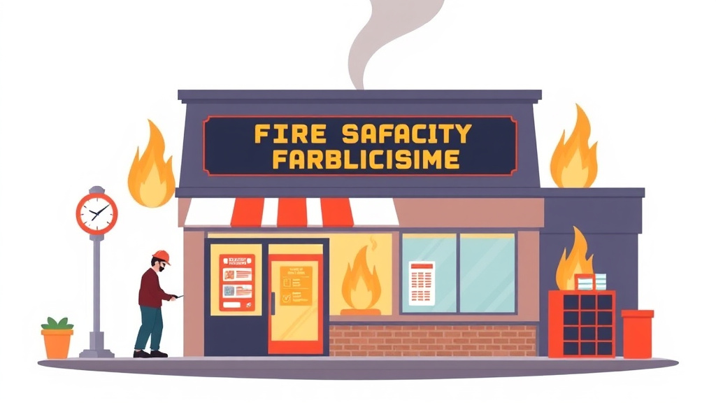 A professional illustration depicting fire Safety Compliance for Franchises in Ohio