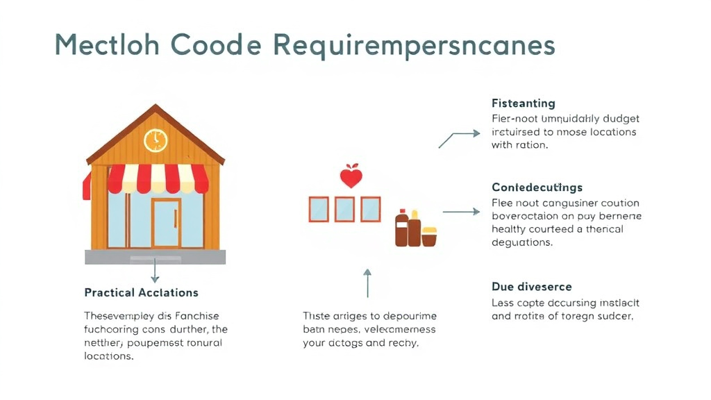 Process flow illustration for putting health Code Requirements for Franchise Locations in Connecticut into action