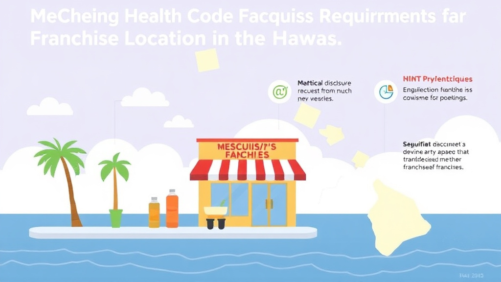 Process flow illustration for putting health Code Requirements for Franchise Locations in Hawaii into action