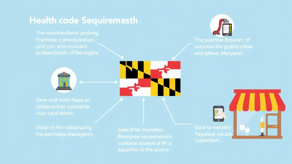 Action-oriented illustration showing how to apply health Code Requirements for Franchise Locations in Maryland