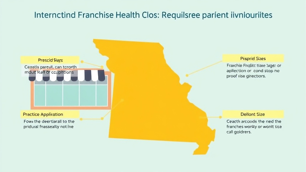Process flow illustration for putting health Code Requirements for Franchise Locations in Missouri into action