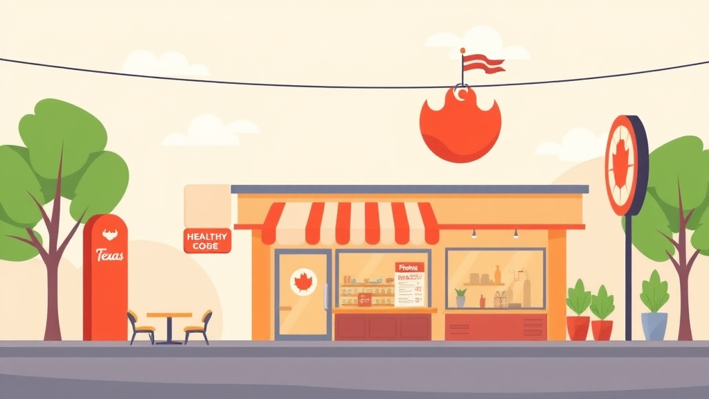 Visual overview of health Code Requirements for Franchise Locations in Texas with key concepts highlighted