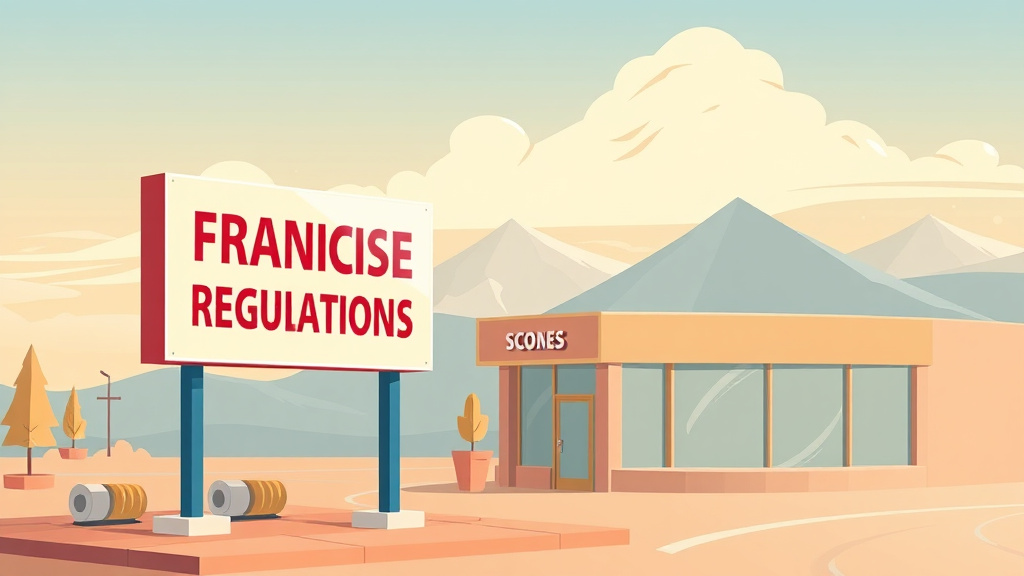 A professional illustration depicting franchise Signage Regulations in Colorado