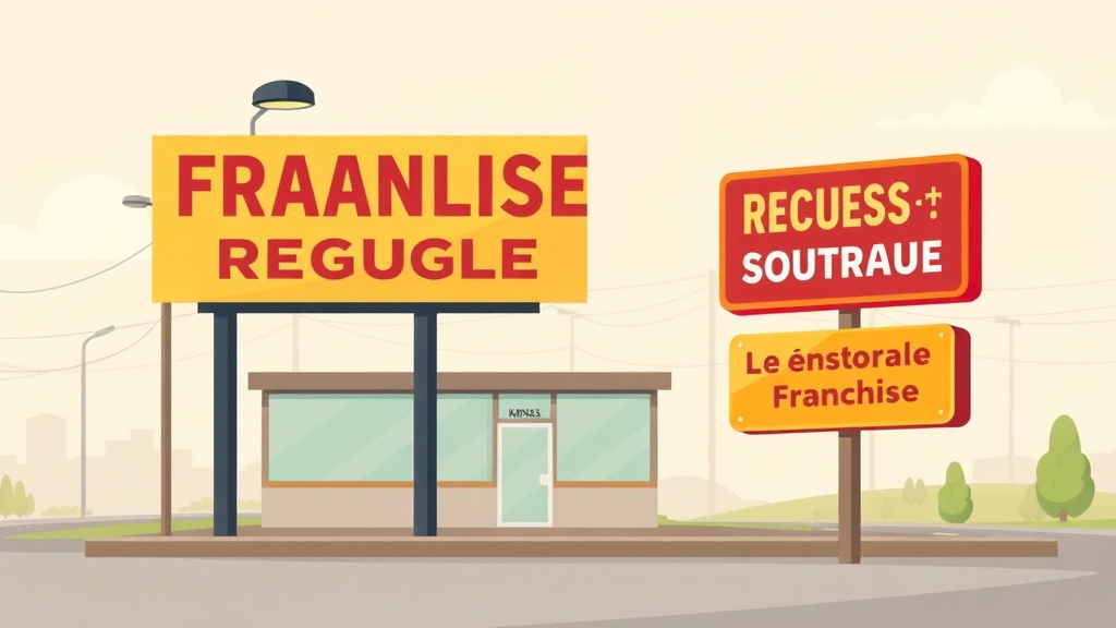 A professional illustration depicting franchise Signage Regulations in Kansas
