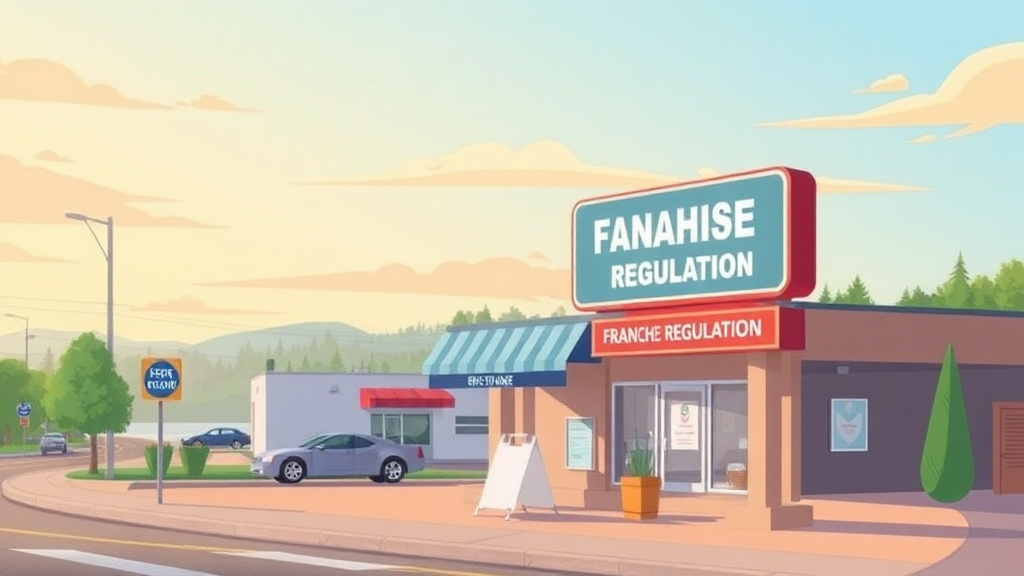 A professional illustration depicting franchise Signage Regulations in Maine