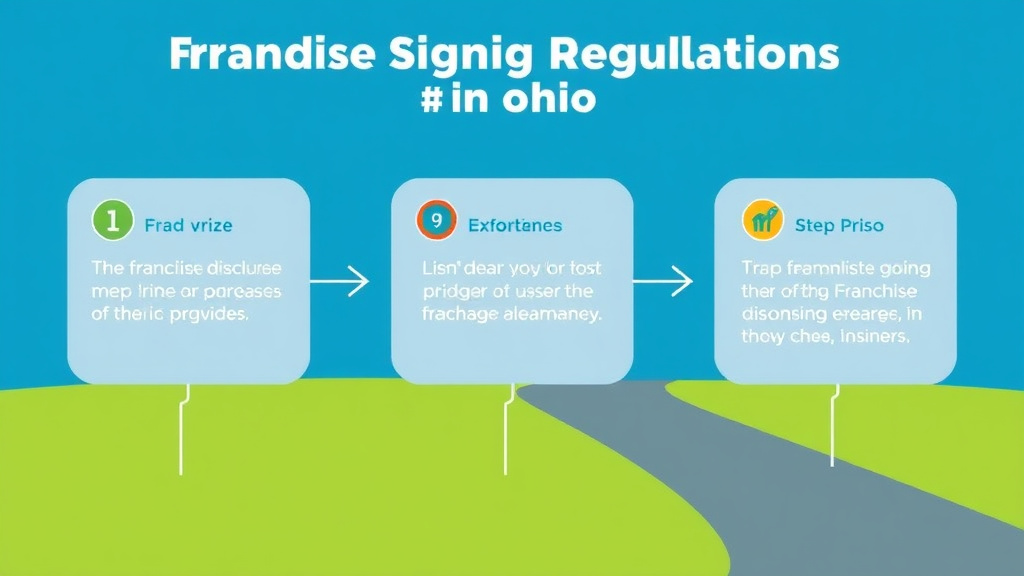 Action-oriented illustration showing how to apply franchise Signage Regulations in Ohio