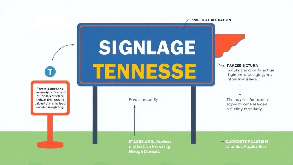 Action-oriented illustration showing how to apply franchise Signage Regulations in Tennessee