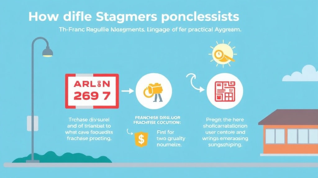 Action-oriented illustration showing how to apply franchise Signage Regulations in Virginia
