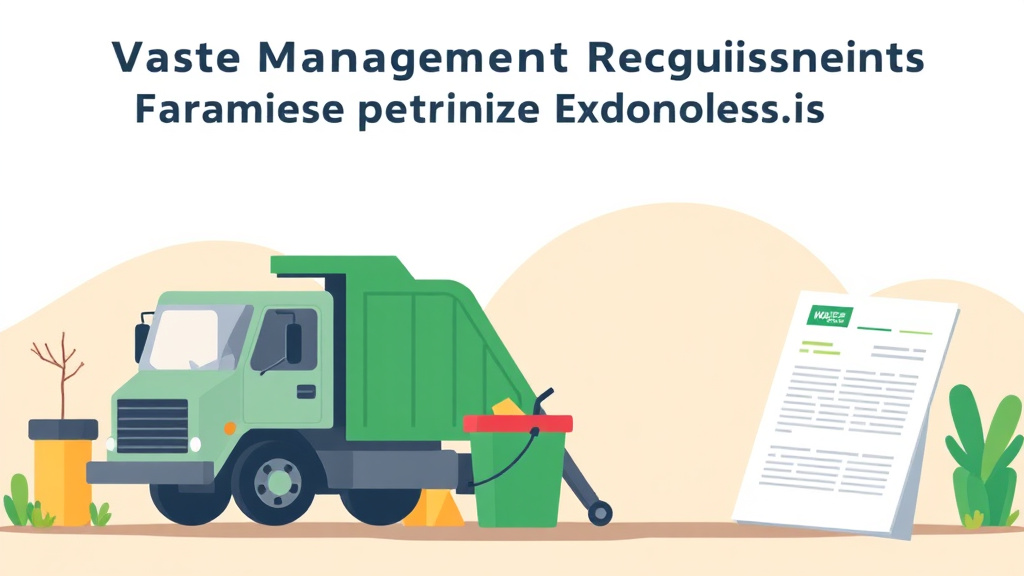 A professional illustration depicting waste Management Requirements for Franchises in Alabama