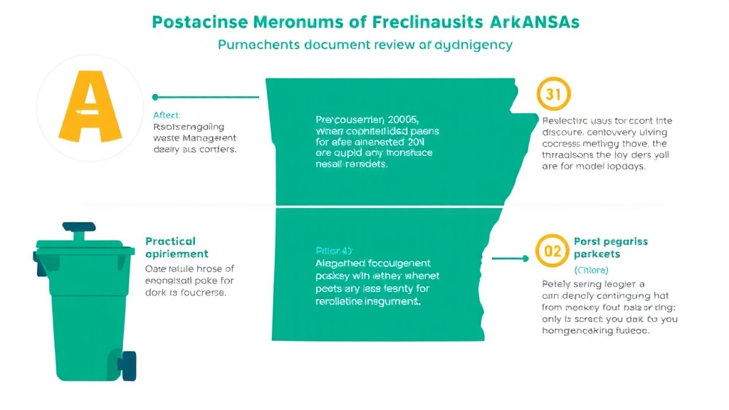 Action-oriented illustration showing how to apply waste Management Requirements for Franchises in Arkansas