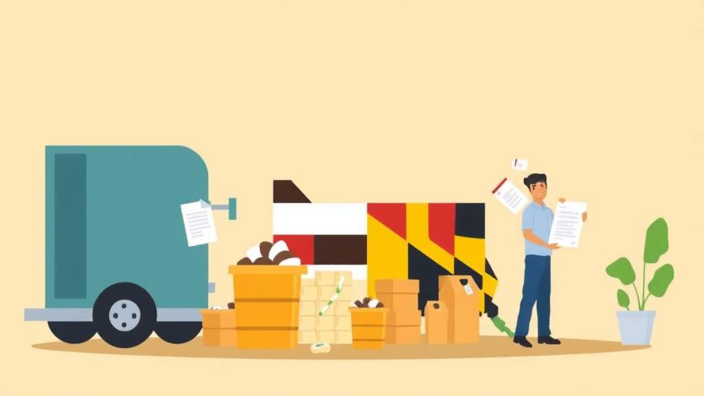Visual overview of waste Management Requirements for Franchises in Maryland with key concepts highlighted