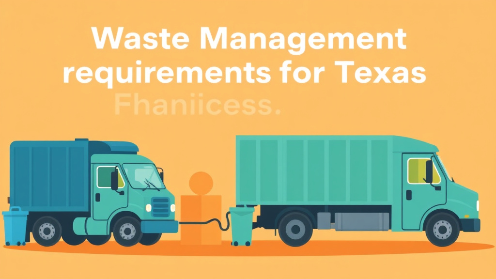 A professional illustration depicting waste Management Requirements for Franchises in Texas