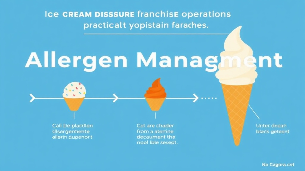 Action-oriented illustration showing how to apply allergen Management for Ice Cream Franchise Operations
